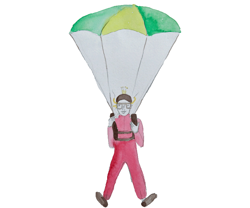 illustration fallschirm springen
