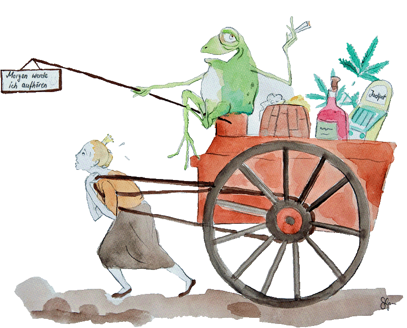 illustration wagen ziehen